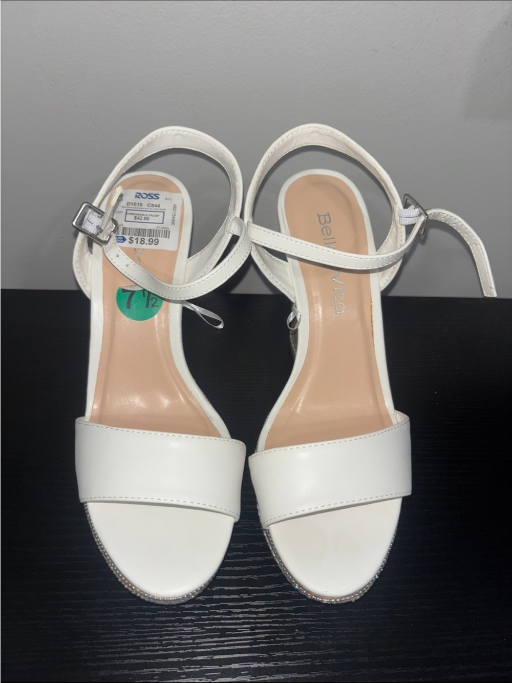 Bella Vita White Open-Toe Wedges